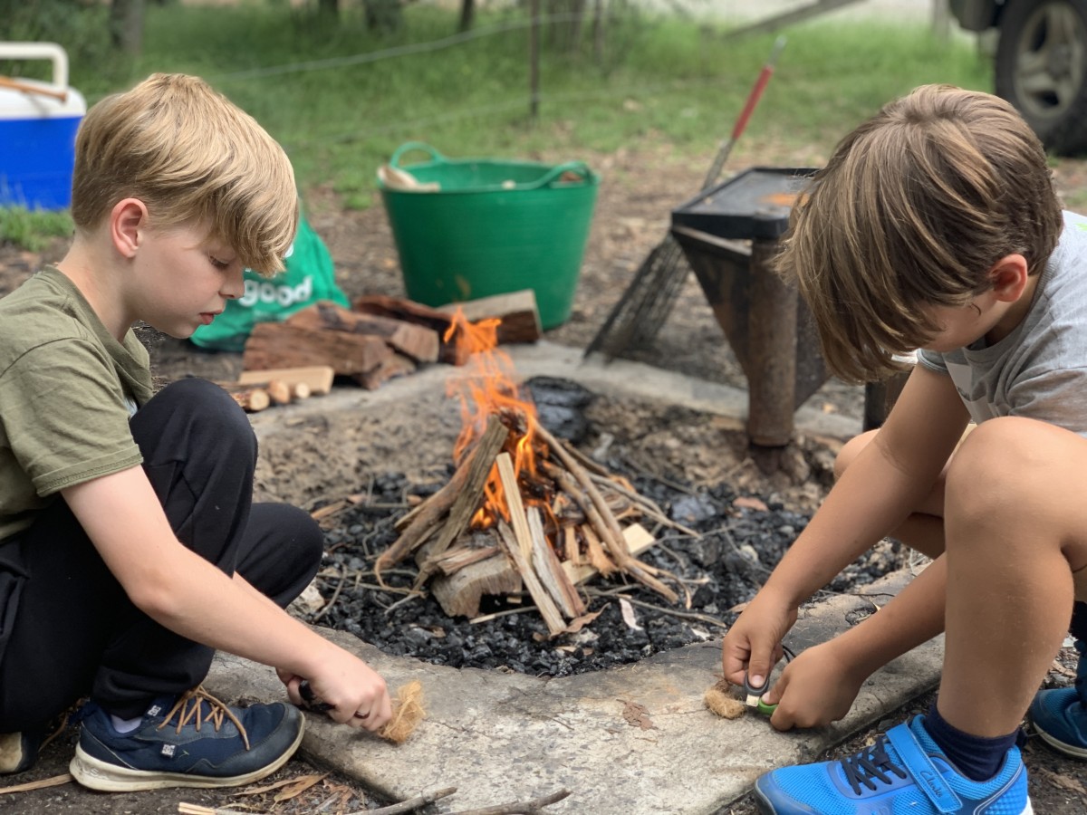 Wonga Park ReWild Your Child (10th April) ~ Primitive Fire Lighting Skills