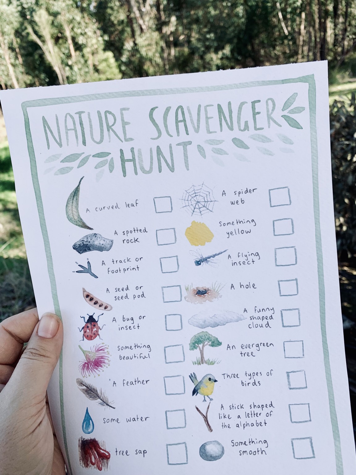 Australian Scavenger Hunt Printable FREE Eco Explorers